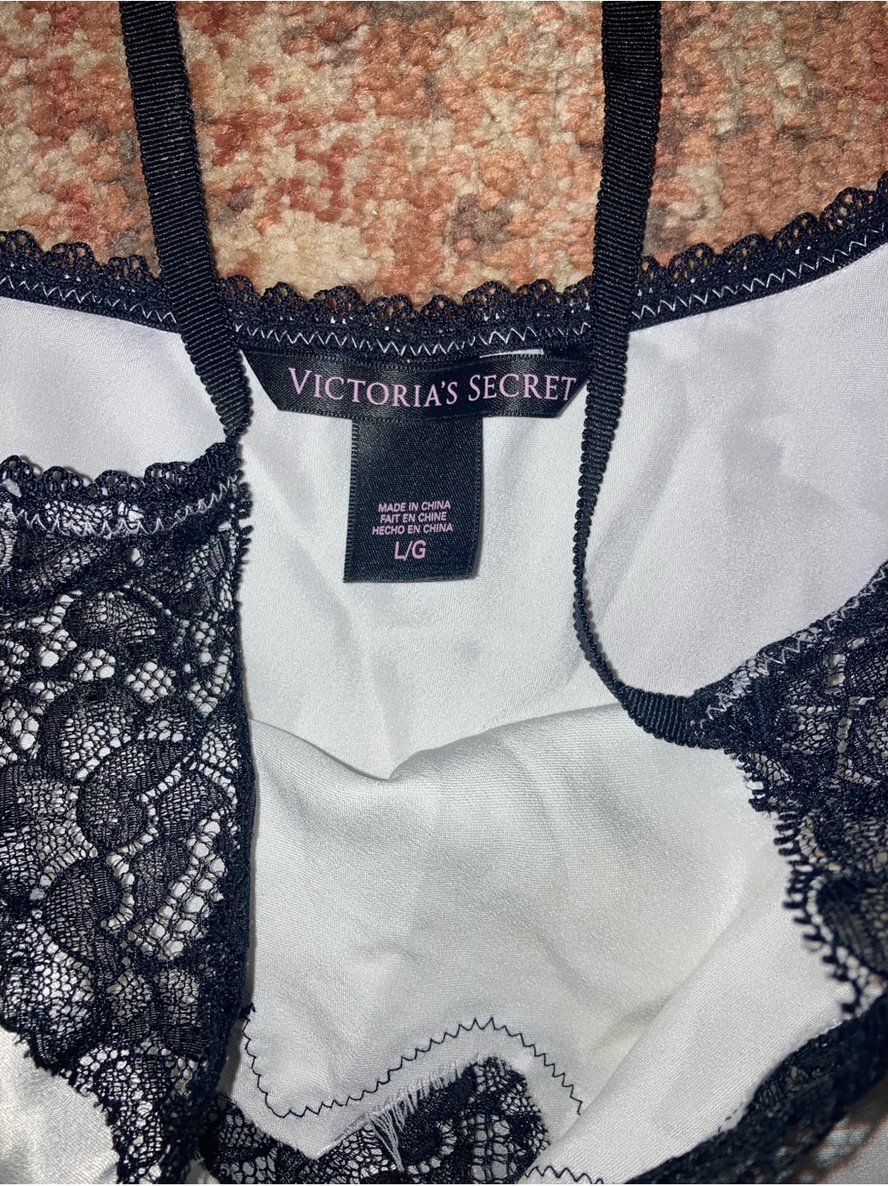 White & Black Lace Slip - Picture 4 of 5